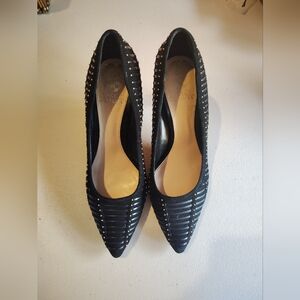 Vince Camuto Narissa Black Suede Studded Stiletto Heels Size 9